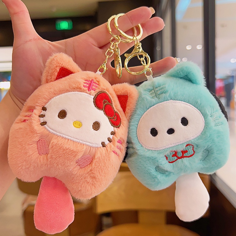 COD - G6087 Liontin Gantungan Tas / Sanrio Cat Series Plush Dolls / Gantungan Kunci Boneka Sanrio / Liontin Mainan Untuk Anak