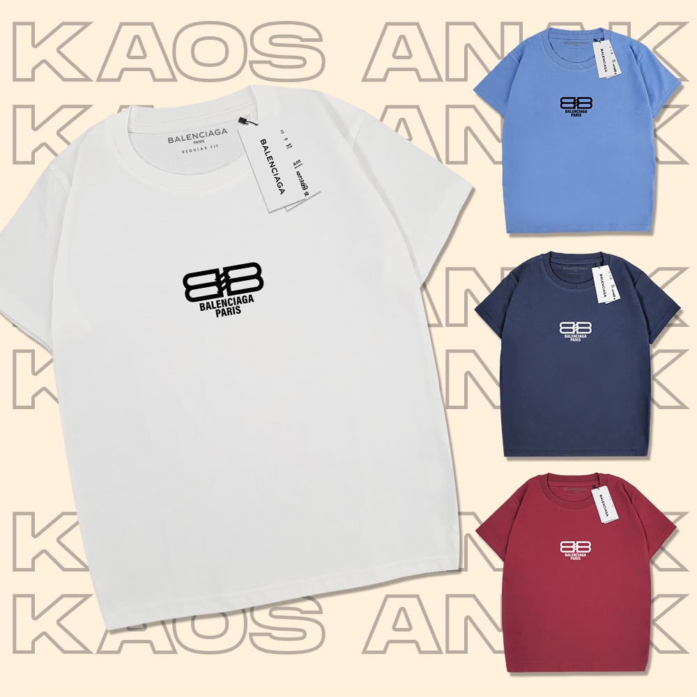 Kaos Branded Anak Cowok Cewek 1-12 Tahun Import Premium - BALENCIAGA LOGO