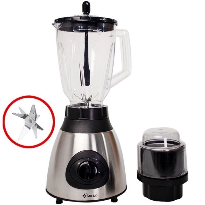 Blender Plastik Omicko Y-66 2 IN 1 Blender Kering Basah 6 Mata Pisau Jus Lebih Cepat Berkualitas