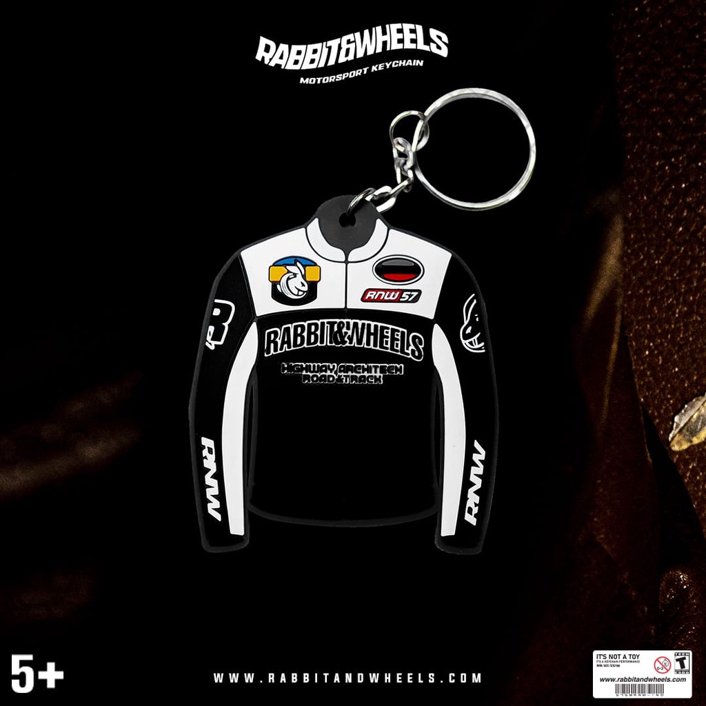 KEYCHAIN ROCKSTAR RABBIT AND WHEELS