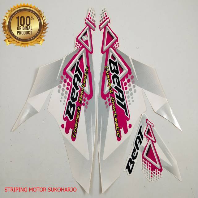 (ORI) striping honda beat karbu 2011 putih kualitas original