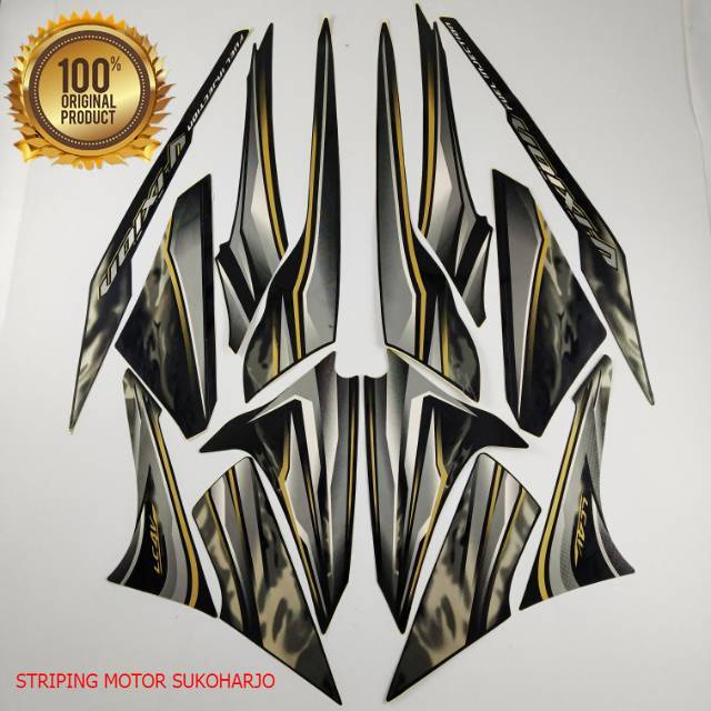 (ORI) striping yamaha vixion 2012 old hitam list body kualitas original