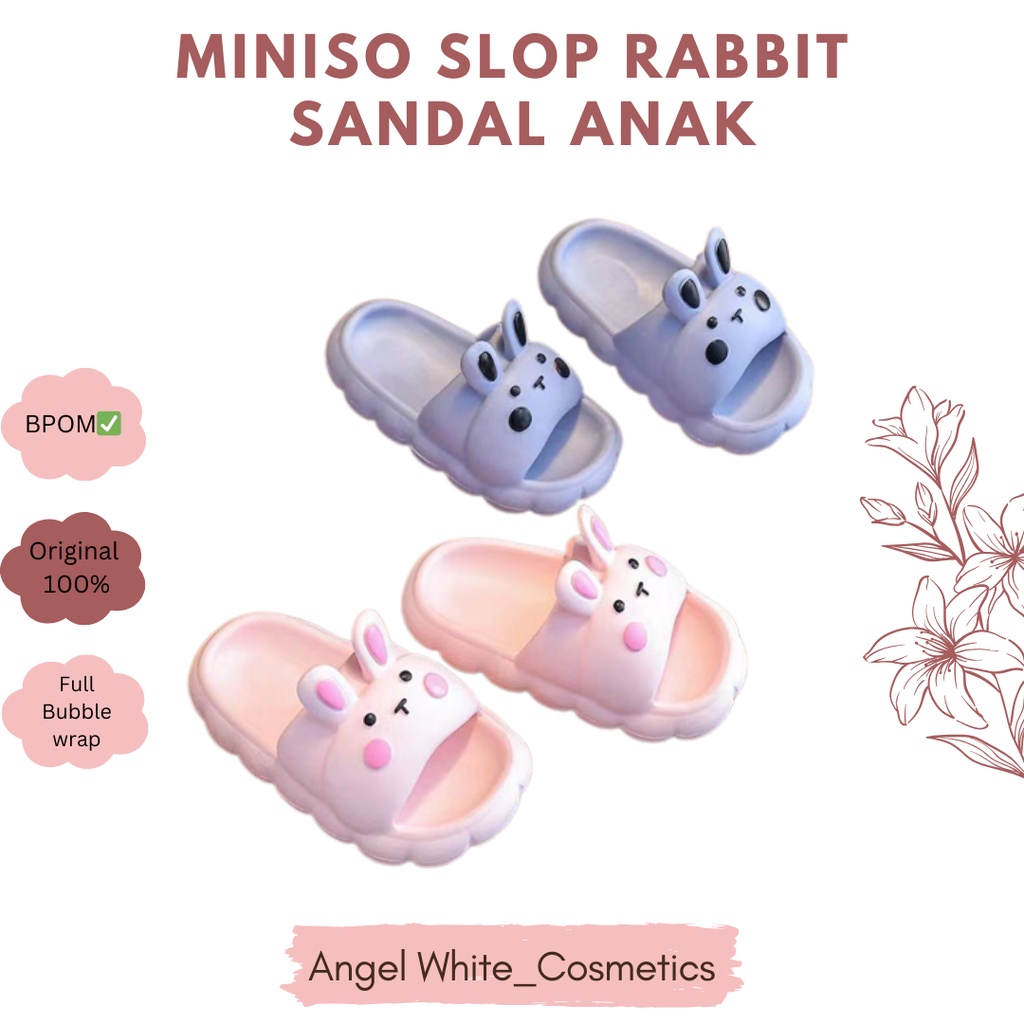 MINISO SLOP RABBIT SANDAL ANAK