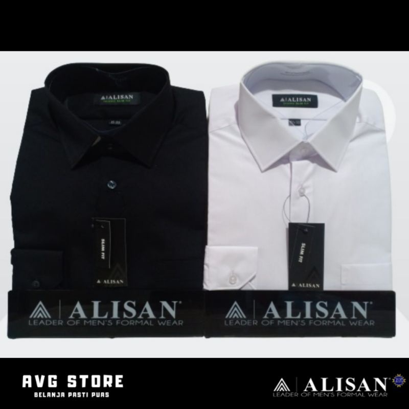 Kemeja Formal ALISAN Polos SlimFit Kemeja Pria Lengan Panjang Original