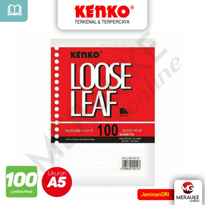 

KENKO Loose Leaf 2070 Ukuran A5 Isi 100 Lembar