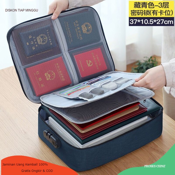 

Tas Dokumen Travel Bag document Storage Box dengan 3 Digit Password - NewNavy