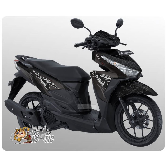 Decal Stiker Full Body Motor Honda Vario 125 - 150 OLD 2015 2016 2017 2018 / NEW 2019 - 2022 Black S