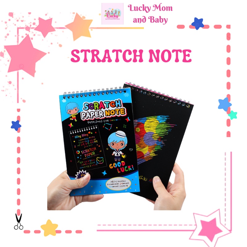 

[LMB] Magic Color Rainbow Scratch Paper Note book 14X20cm