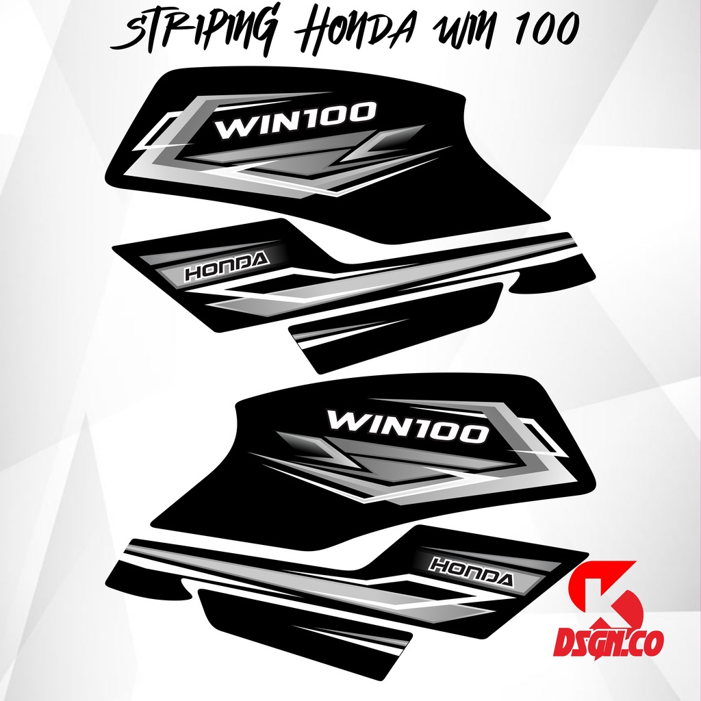 Stiker Striping Honda WIN 100 04 Desain Racing - Stiker Lis Variasi Motor WIN