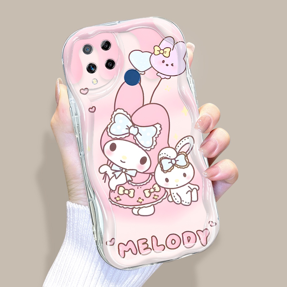Realme C15 Untuk Phone Case Softcase Soft Hp Kesing Kartun Imut Custom Bow Anime Rabbit Pola Pmv Cre