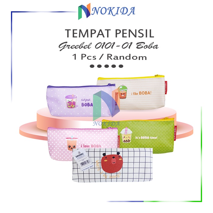

Nokida Cases Pinsil Boba Edition Greebel 0105-01 / Tempat Pensil Rautan Penghapus / Domper Multifungsi Zipper
