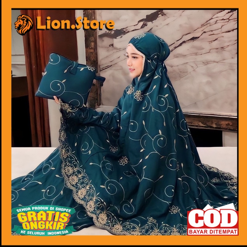 Mukena Dewasa Gracella (PREMIUM) Full Bordir Bunga Teratai Mewah// MUKENA / MUKEAN POUCH / MUKENA JU