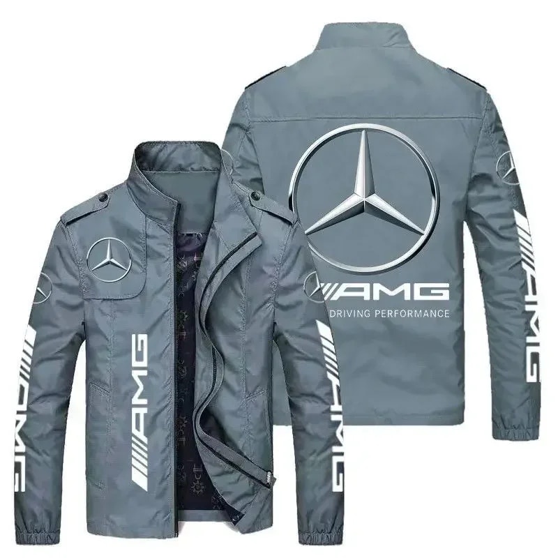 2024 New Slim Jacket Slim Fit Fashion Baseball Jacket AMG Sports Zipper Jacket Motorcycle Racing Jac