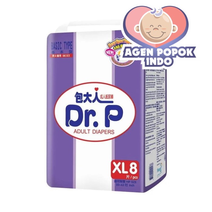 Marynt DR P Popok Dewasa PEREKAT XL 8 Basic | DR.P DRP Adult Diapers Tape XL8