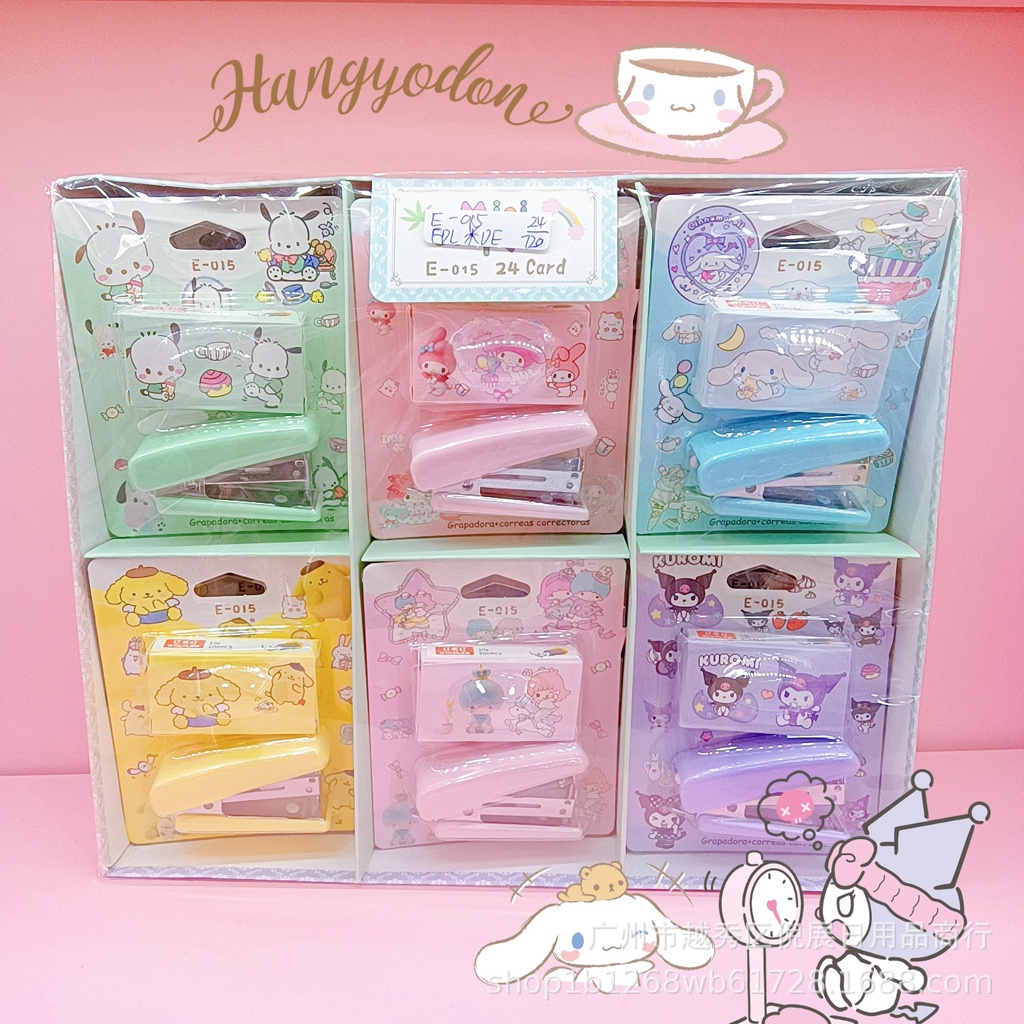(Pusat)   STAPLES STAPLER SANRIO KERTAS MINI CINNAMOROLL KUROMI MELODY (Pusat24)