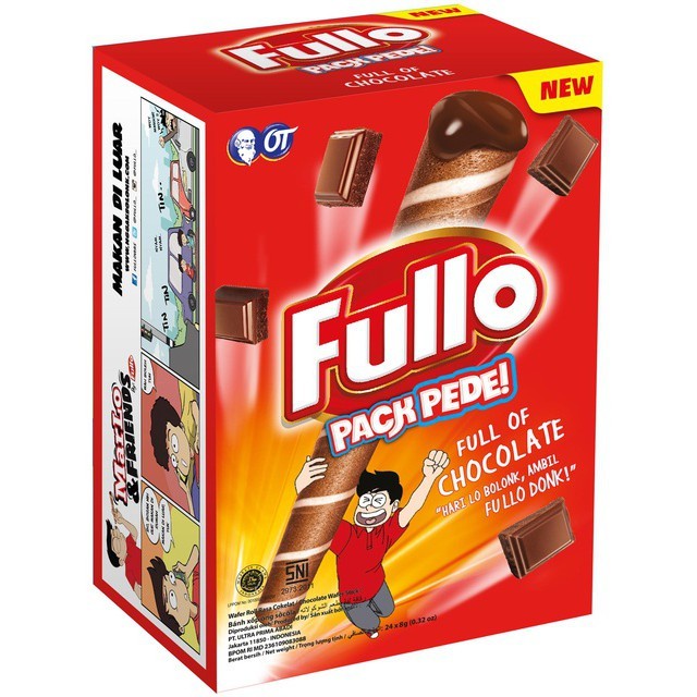 

Fullo Wafer Roll Coklat 7.5gr*24 pcs/Wafer/WaferRoll/Susu/Coklat