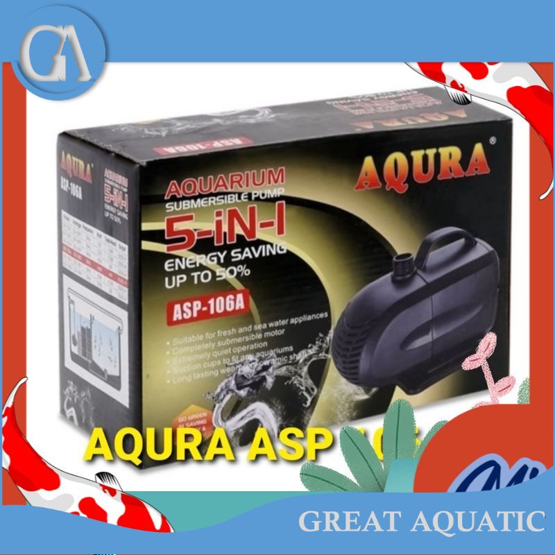 aqura 106 pompa celup air kolam ikan water pump pompa celup kolam ikan hias