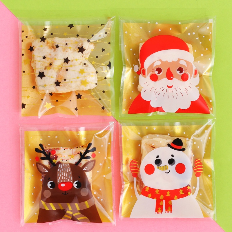 

(DELIN) PLASTIK COOKIES NATAL 7X7CM 10X10CM PLASTIK KEMASAN CHRISMAST PLASTIK SANTA NATAL