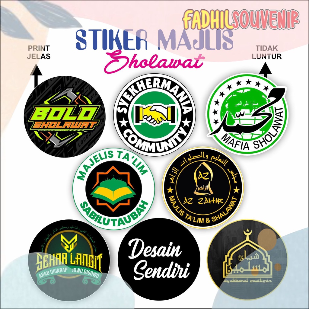 

(isi 40 pcs) Stiker Majelis bulat Syekhermania Zahirmania Mafia Sholawat Habib Zaidan Lover Cutting