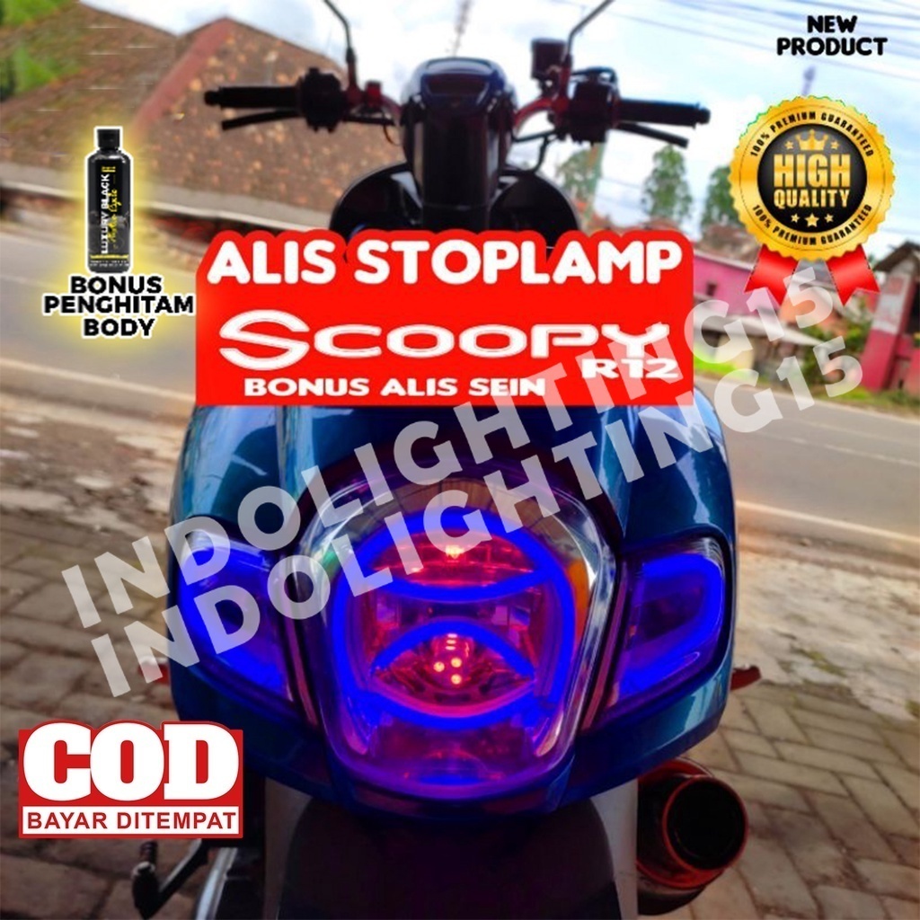 PAKET LAMPU ALIS STOPLAMP SCOOPY DONAT LAMPU ALIS REM VARIASI REM BELAKANG SCOOPY