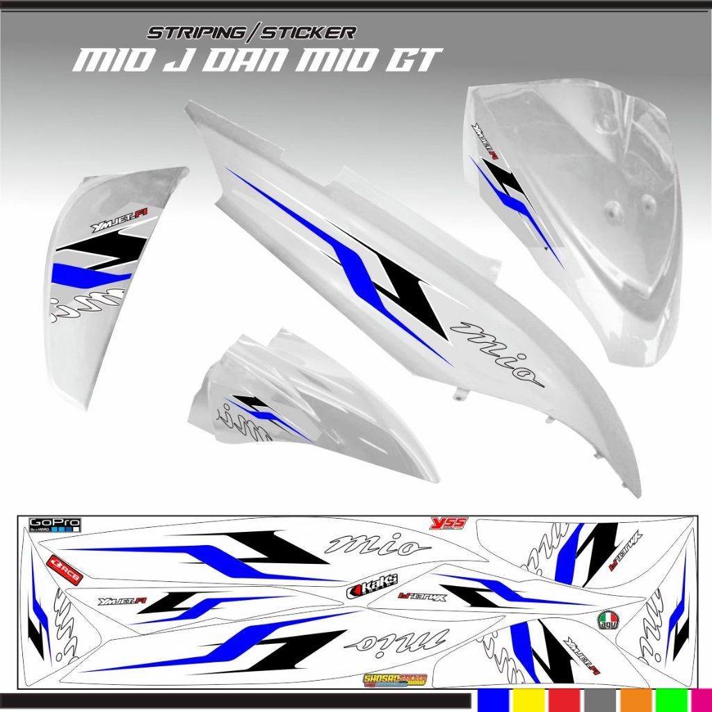 STIKER ALL MOTOR MIO J / VARIASI STRIPING MIO GT VARIASI / STIKER MOTOR MIO J STIKER KEREN