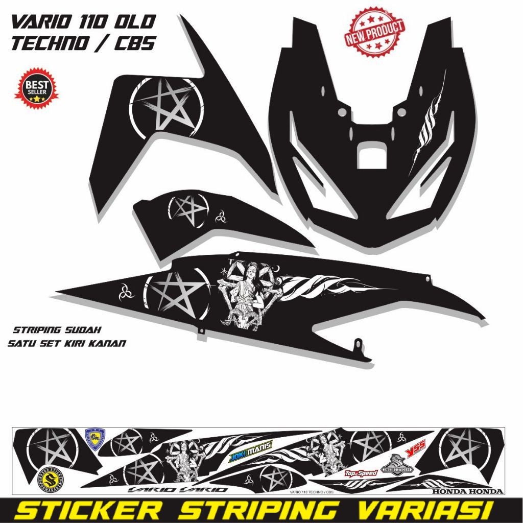 VARIASI STICKER MOTOR VARIO TECHNO OLD 110 /STIKER VARIO LAMA CARBU TECHNO 110