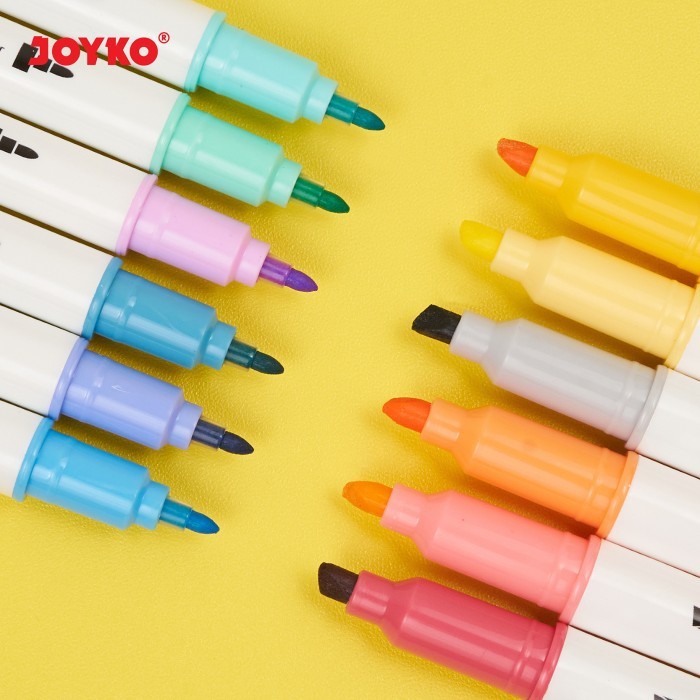 

Joyko Highlighter HL-55 1 Set Isi 12Pcs Dual Tip / Penanda 12 Warna Pastel Color Lucu Unik Murah