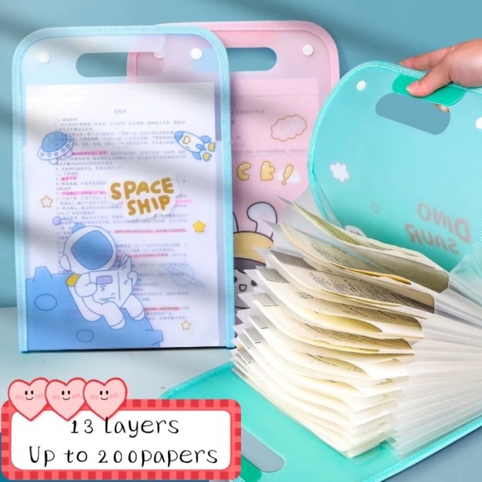 

map dokumen penyimpanan file paper organizer map Korea lucu - Pink