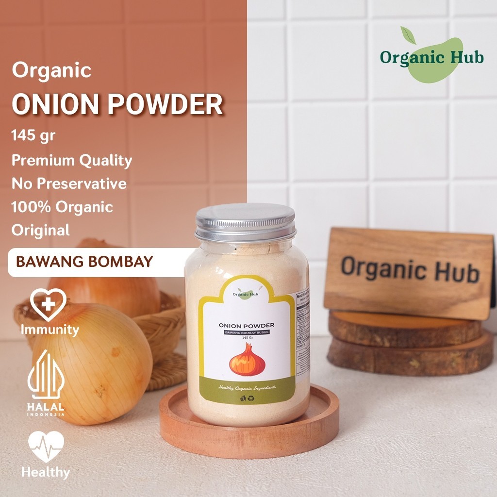 

Organic Hub Bawang Bombay Bubuk Rempah Bumbu Dapur Original Onion Powder Premium Quality 145 gr