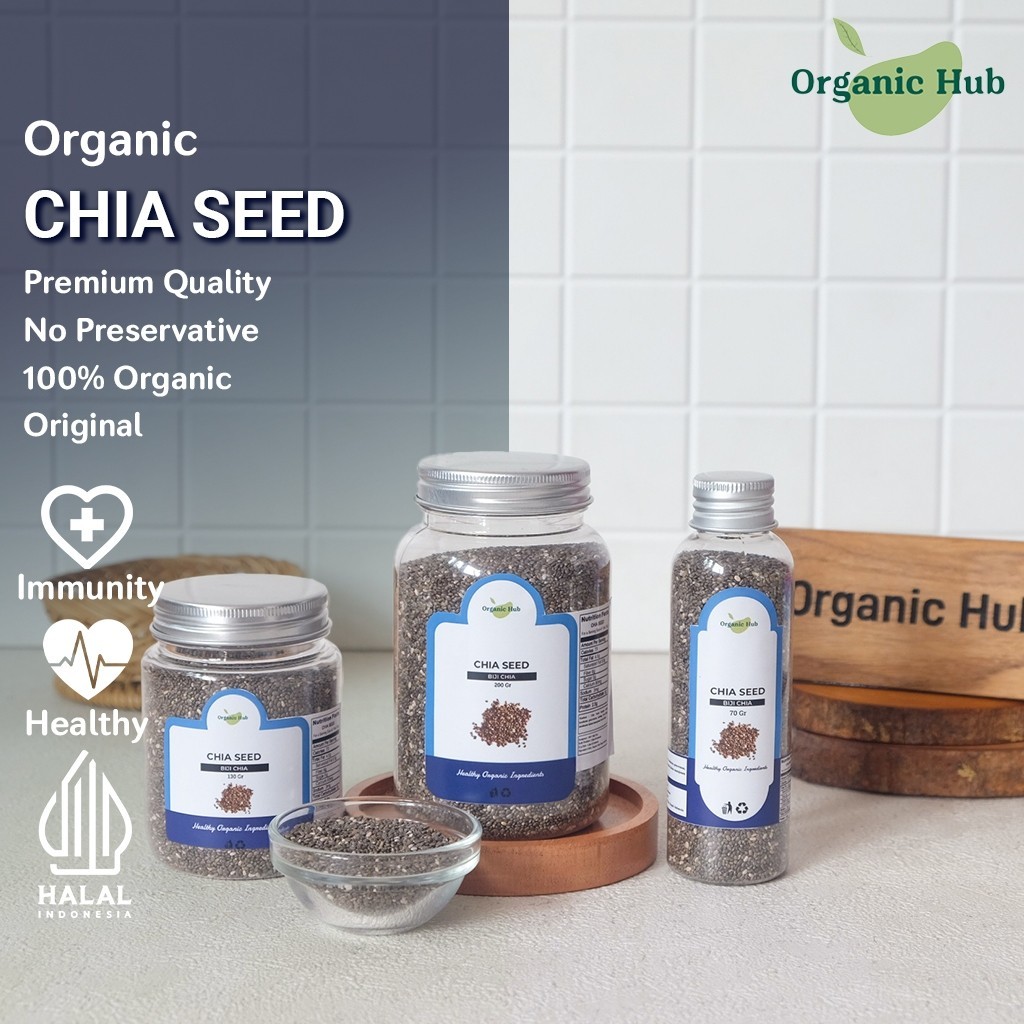 

Organic Hub Organic Chia Seed Biji Chia Grade A Premium Quality Original 100% Murni non GMO Asli Biji Chia Seeds Hitam Organik