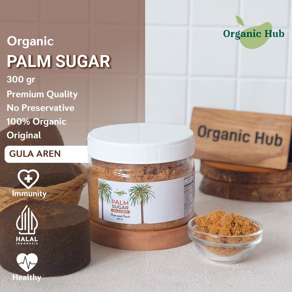 

Organic Hub Gula Aren Asli 100% Palm Sugar Powder Healty Food Original Organik 300gr