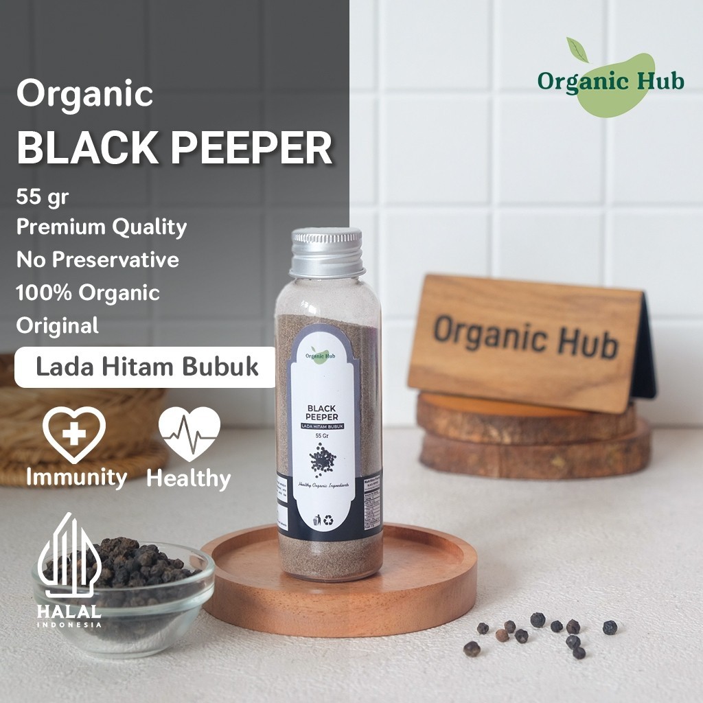 

Organic Hub Lada Hitam Bubuk Bumbu Dapur Nusantara Black Pepper Powder Premium 55 gr