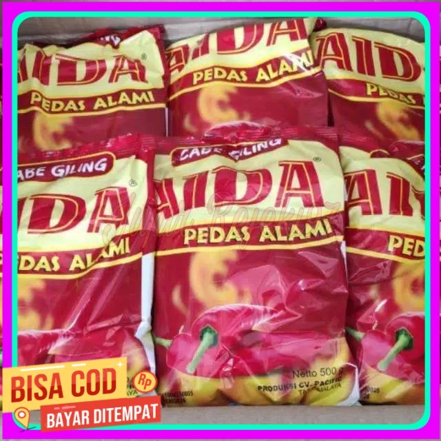 

cabe giling aida pedas alami 1 kilogram bubuk