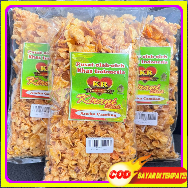 

Keripik Jagung Geprek Gurih Pedas Manis