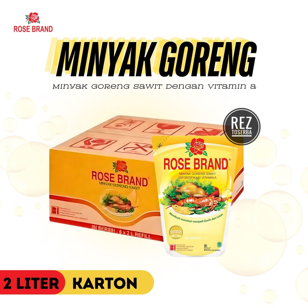 

MINYAK GORENG ROSE BRAND 2 LITER 1 Dus (6 pcs) PROMO MURAH