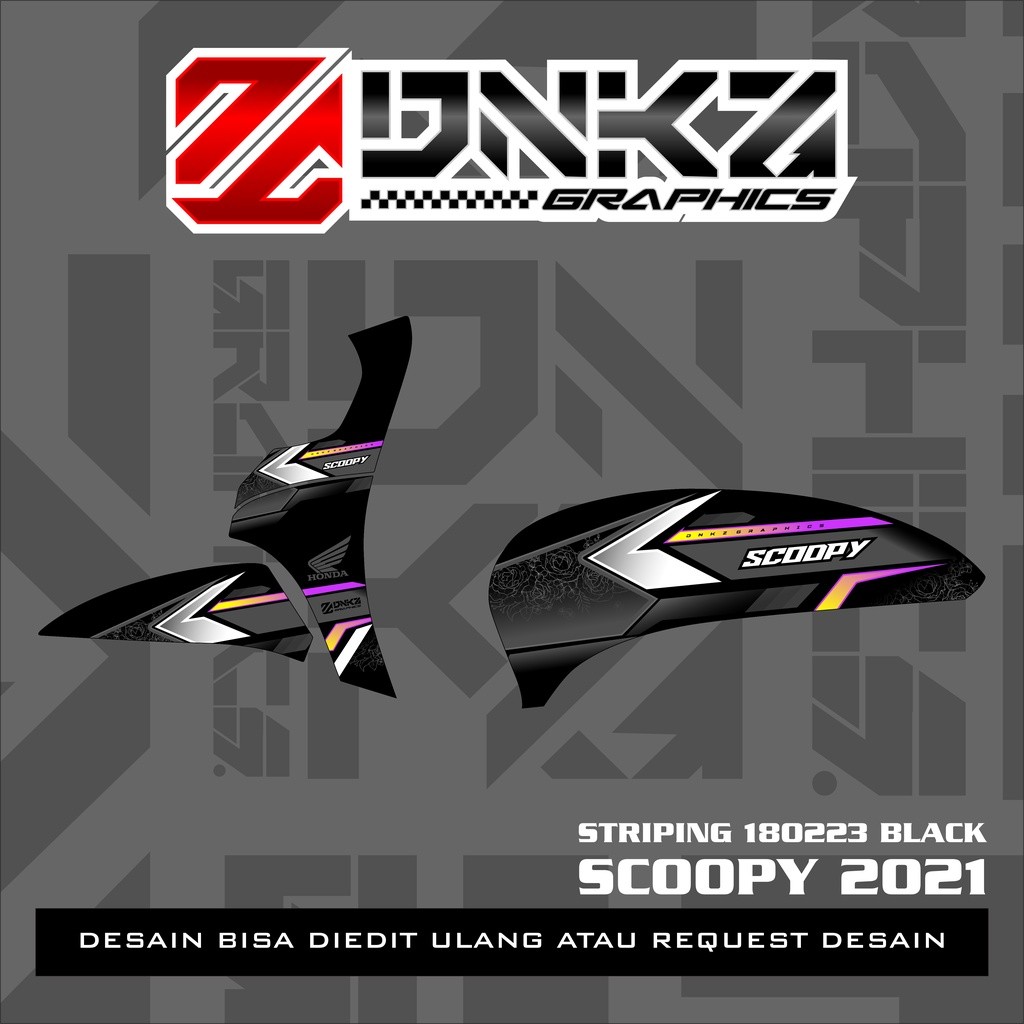 Stiker Scoopy New 2021 Decal Striping Scoopy 2021 Premium Racing ST180223
