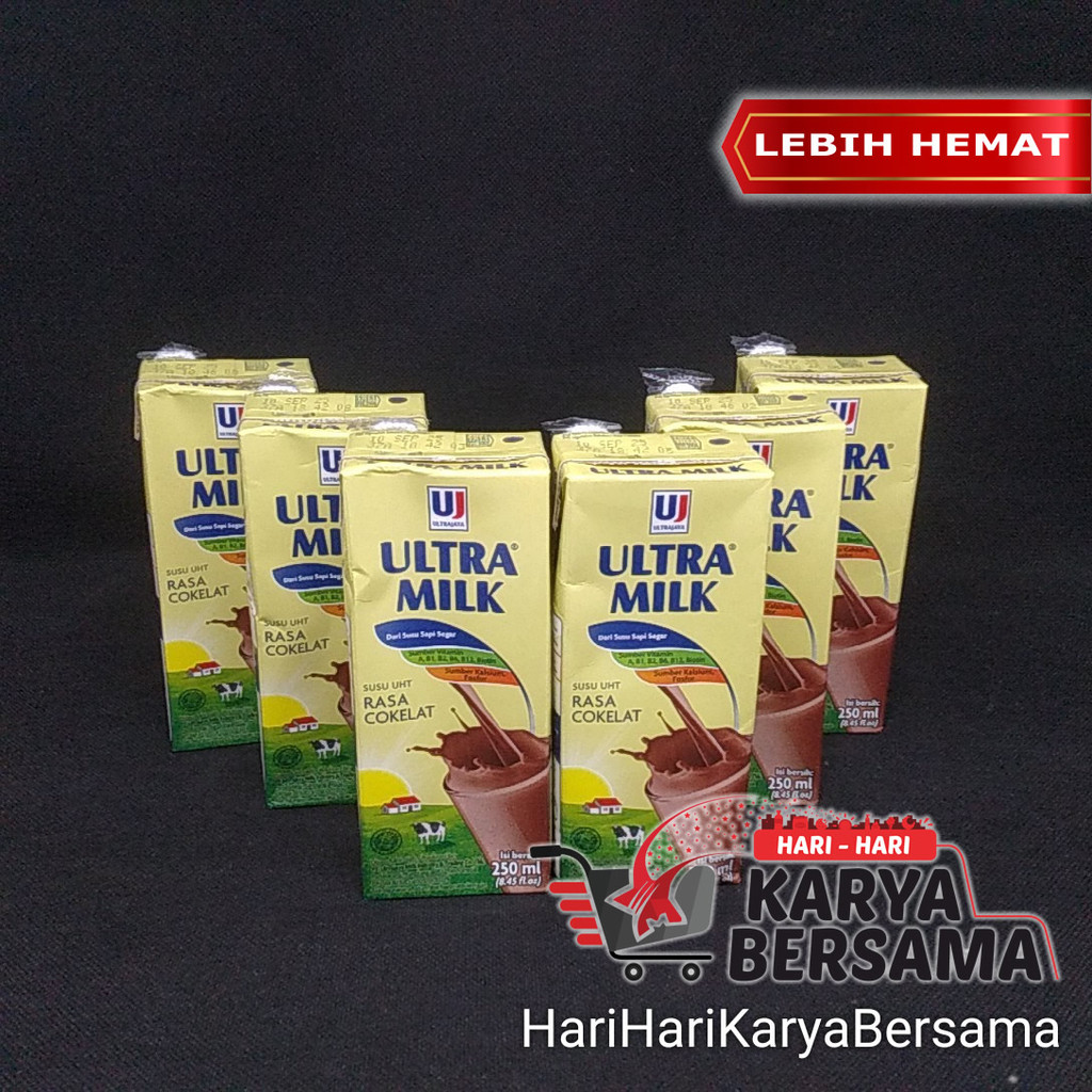 

MINUMAN SUSU CAIR ULTRA MILK COKLAT UHT PACK ISI 6'S X 250ML