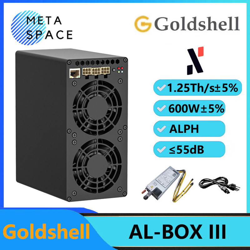 New Goldshell AL BOX III 1.25Th/s 600W AL BOX 3 with PSU ALPH Miner ASIC Alephium Mining Crypto ALPH