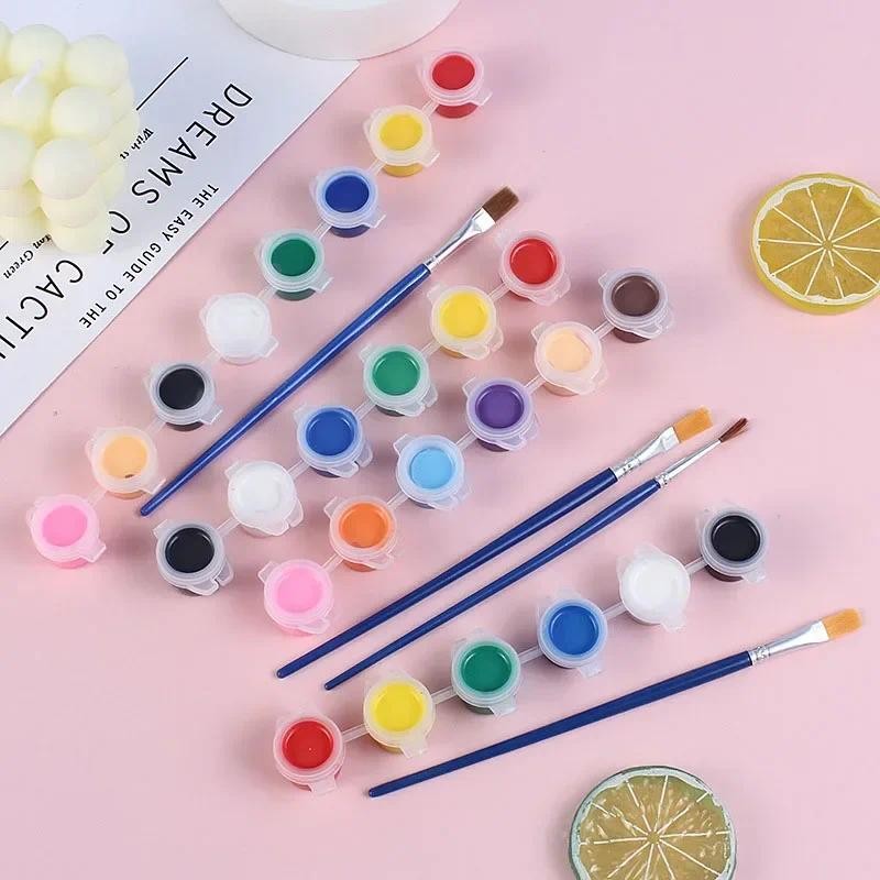 

12 Colors DIY Graffiti Pigment Acrylic Paints with 2 Brushs for Oil Painting Paint Painting Art Supplies Set Supplies Coloring