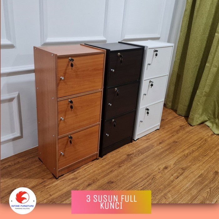 rak susun rak serbaguna lemari baju lemari buku minimalis - 3 susun