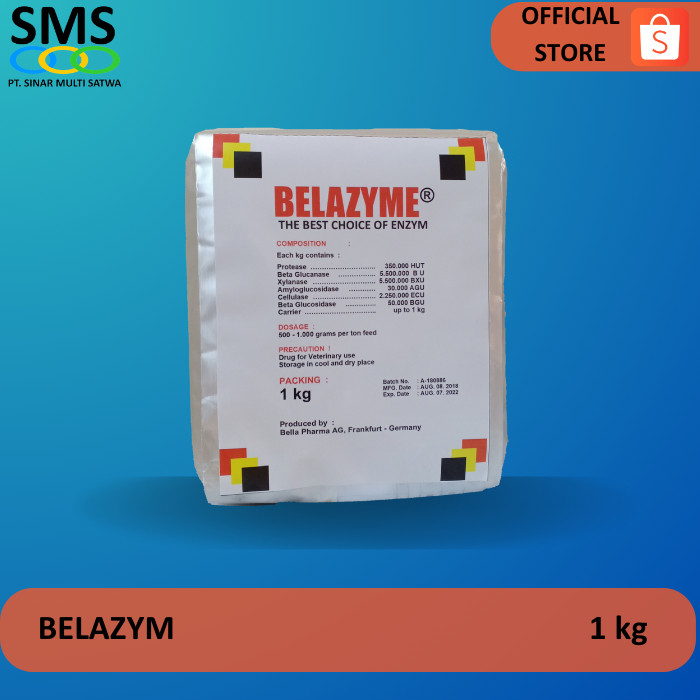 Belazyme 1 kg Suplemen ikan dan udang/PROTEIN IKAN DAN UDANG/ENZIM/Enzyme Feed Supplement