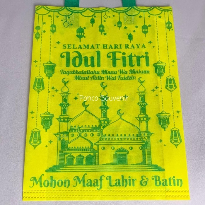 

TAS IDUL FITRI 38x45 PRES SPONDBON/ GOODIE BAG - Kuning