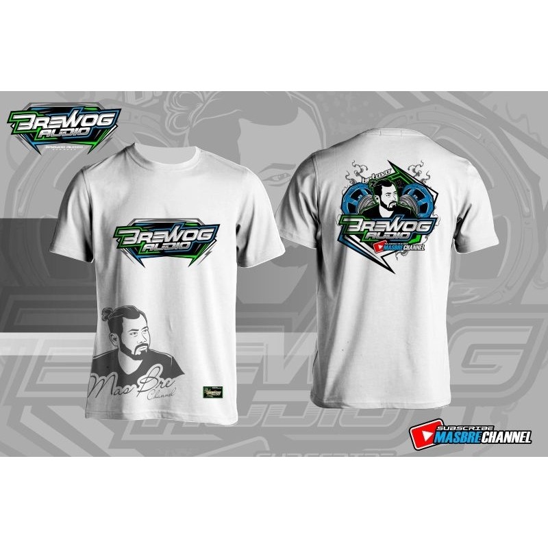 KAOS BREWOG AUDIO  PUTIH ORIGINAL TERBARU PUTIH DEWASA( MasbRe Channel )