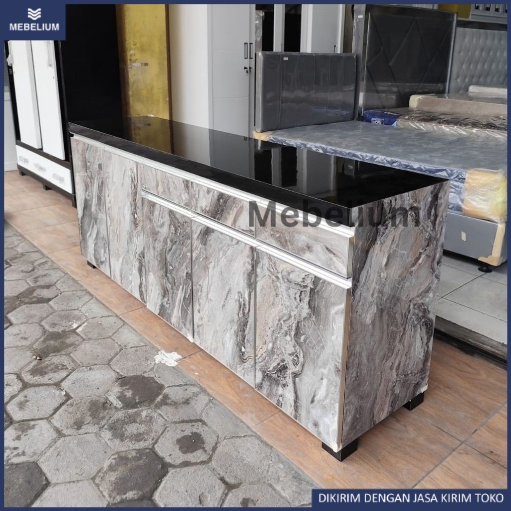 [ORI] Meja Dapur Kitchen Set Bawah HPL Motif | Meja Kompor Rak Piring | Lemari Dapur Bawah Serbaguna