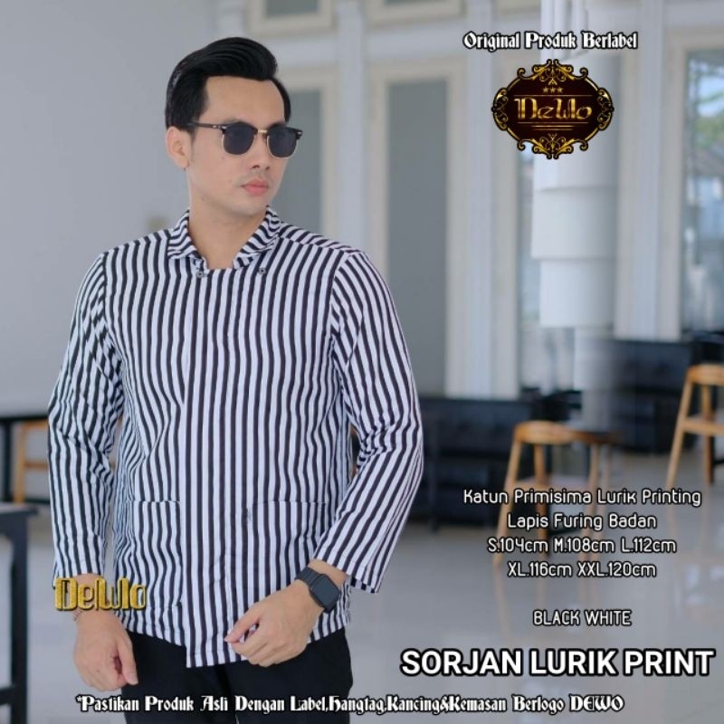 Kemeja Batik Pria Premium Lengan Panjang Lapis Furing Modern Terbaru Motif  Kemko Lurik Lurik
