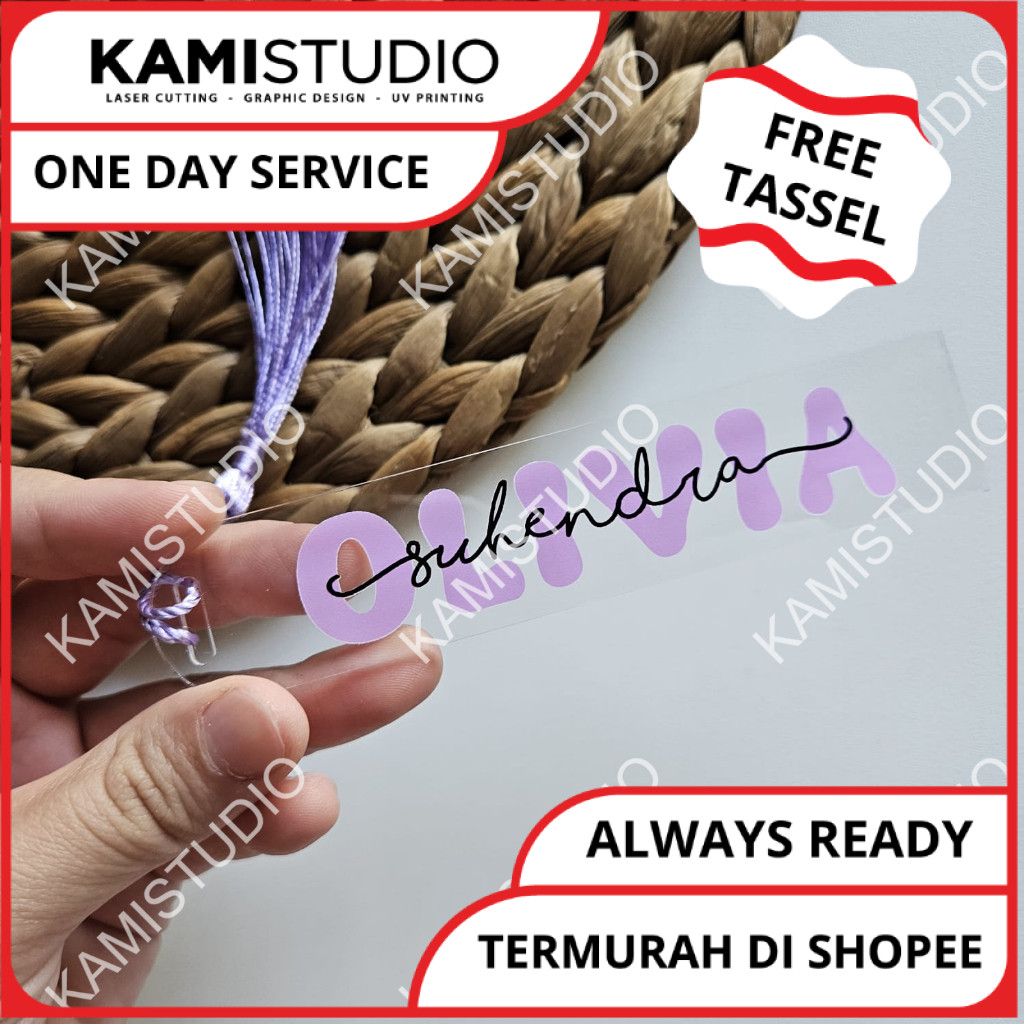 

BOOKMARK FULL NAME TWO COLOURS/ PEMBATAS BUKU NOVEL / UCAPAN CUSTOM PADA PEMBATAS BUKU / KADO CUSTOM / KADO GRADUATION / KALO ULANG TAHUN / KADO TEMAN DEKAT / BOOK DIVIDER / BOOKMARK / ACRYLIC BOOK MARK / PEMBATAS NOVEL AKRILIK