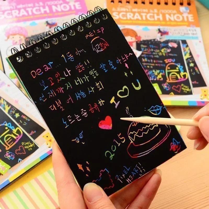 

Kids Graffiti Notebook DIY Scratch Drawing Toys Painting Paper Drawing Book Black Paper Children Early Educational Toy Fun Gift