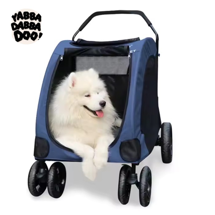 Premium Big Pet Stroller Besar Carrier Kereta Dorong Lipat Anjing Kucing Dog Cat Troli Binatang Cabi