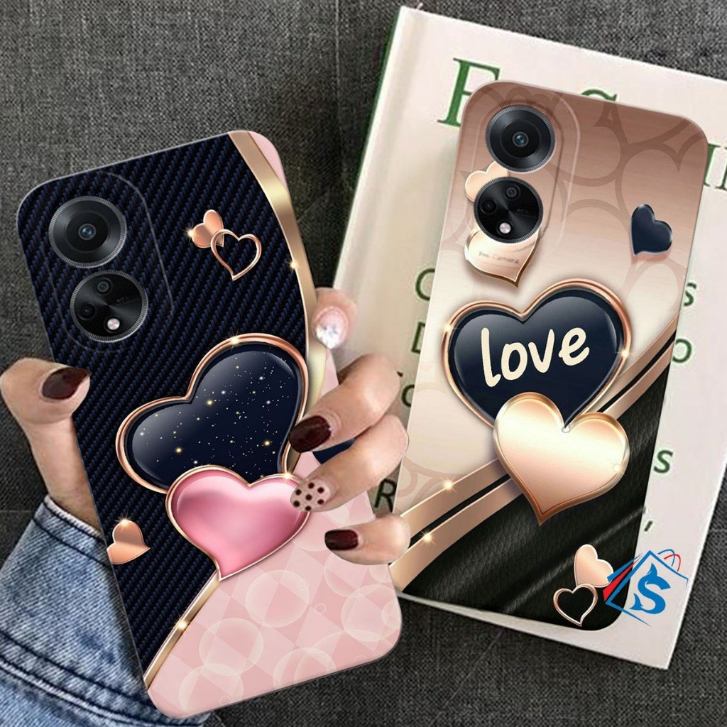 Softcase OPPO A18 A38 A17 A17K A58 4G/A58 5G A78 4G/A78 5G A79 5G A98 A16K A16E Motif Love Aesthetic