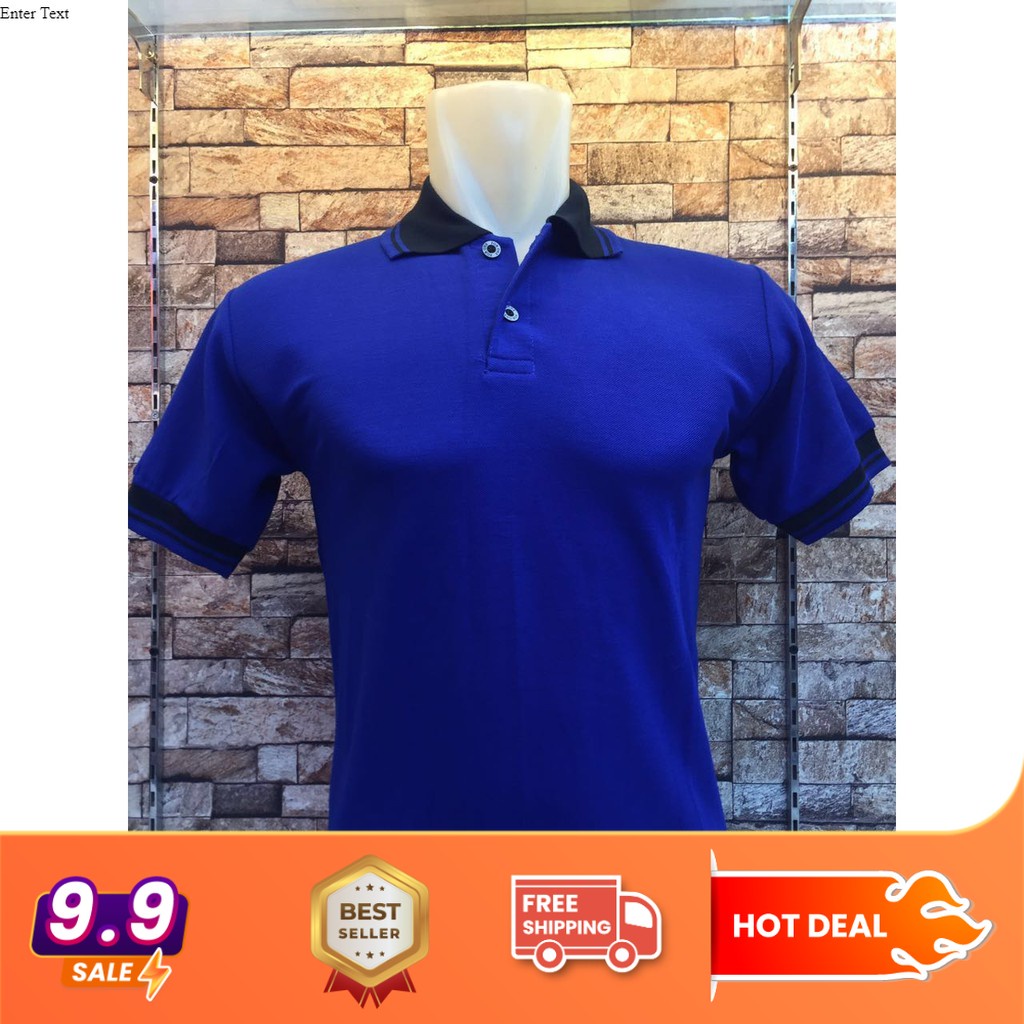 KAOS KERAH POLO KOMBINASI - POLO SHIRT WARNA BIRU BENHUR